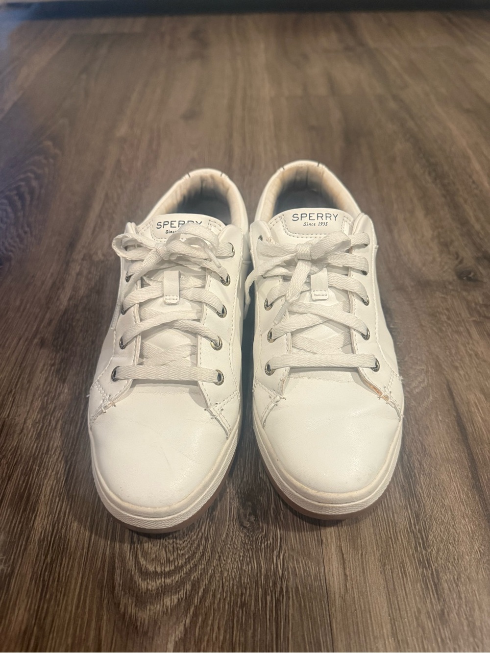 Sperry White Leather Low-Top Sneakers